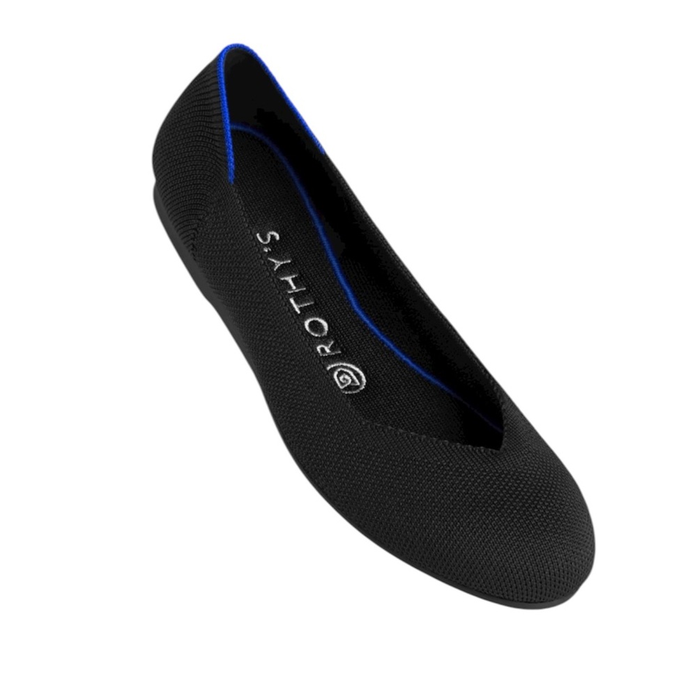 Rothy's The Flat Womans Black Knit Slip
On Rounded Toe Ballet Shoes Size
9/40EU